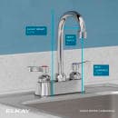 Elkay LK406GN04L2 Deck Mount Faucet w/ 4" Gooseneck Swing Spout & 2" Lever Handles - 4" Centers thumbnail 3