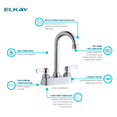 Elkay LK406GN04L2 Deck Mount Faucet w/ 4" Gooseneck Swing Spout & 2" Lever Handles - 4" Centers thumbnail 4