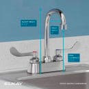 Elkay LK406GN04T4 Deck Mount Faucet w/ 4" Gooseneck Swing Spout & 4" Wrist Blade Handles - 4" Centers thumbnail 3