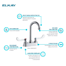 Elkay LK406GN04T4 Deck Mount Faucet w/ 4" Gooseneck Swing Spout & 4" Wrist Blade Handles - 4" Centers thumbnail 4