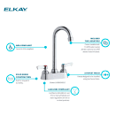 Elkay LK406GN05L2 Deck Mount Faucet w/ 5" Gooseneck Swing Spout & 2" Lever Handles - 4" Centers thumbnail 4