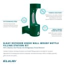 Elkay LK4405BFFRKEVG Outdoor Wall Mount Bottle Filling Station - 10"W x 19 1/8"D x 32"H, Freeze Resistant, Evergreen thumbnail 2