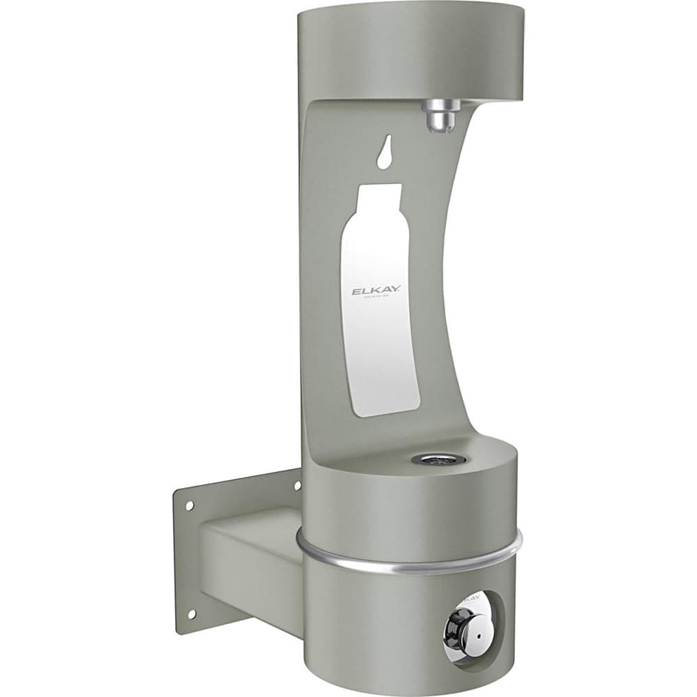 Elkay LK4405BFFRKGRY Outdoor Wall Mount Bottle Filling Station - 10"W x 19 1/8"D x 32"H, Freeze Resistant, Gray