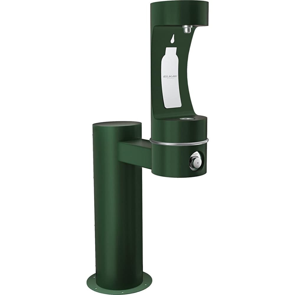 Elkay LK4410BFEVG Outdoor HydroBoost Bottle Filling Station - 14"W x 31"D x 57"H, Non Refrigerated, Evergreen