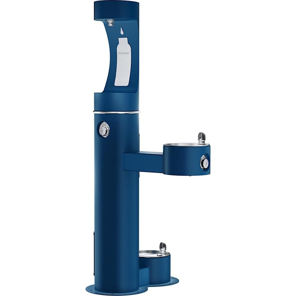 Elkay LK4420BF1UDBBLU Outdoor Bottle Filling Station w/ Drinking & Pet Fountain - Non Refrigerated, Blue