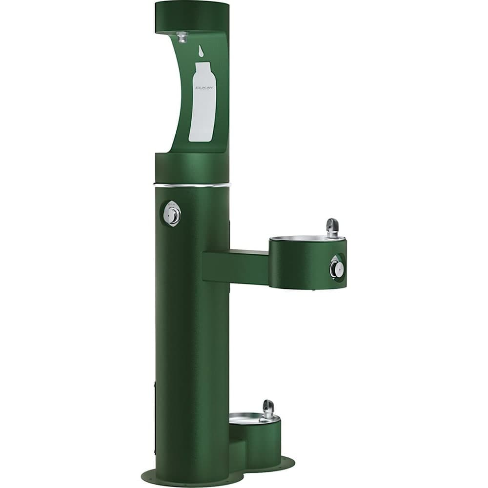 Elkay LK4420BF1UDBFRKEVG Outdoor Bottle Filling Station w/ Drinking & Pet Fountain - Non Refrigerated, Evergreen