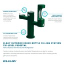 Elkay LK4430BF1LEVG Outdoor Bottle Filling Station w/ (2) Drinking Fountains - 52 1/8"H, Non Refrigerated, Evergreen thumbnail 2