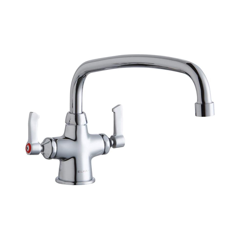 Elkay LK500AT12L2 Deck Mount Double Pantry Faucet w/ 12" Swing Spout & 2" Lever Handles