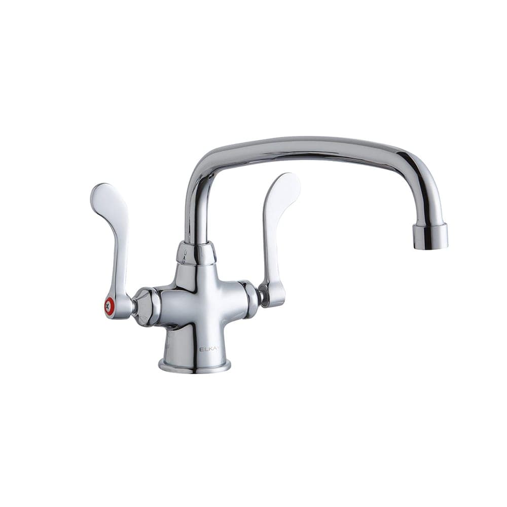 Elkay LK500AT12T4 Deck Mount Double Pantry Faucet w/ 12" Swing Spout & 4" Wrist Blade Handles