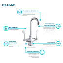 Elkay LK500GN04T4 Deck Mount Double Pantry Faucet w/ 4" Gooseneck Swing Spout & 4" Wrist Blade Handles thumbnail 4