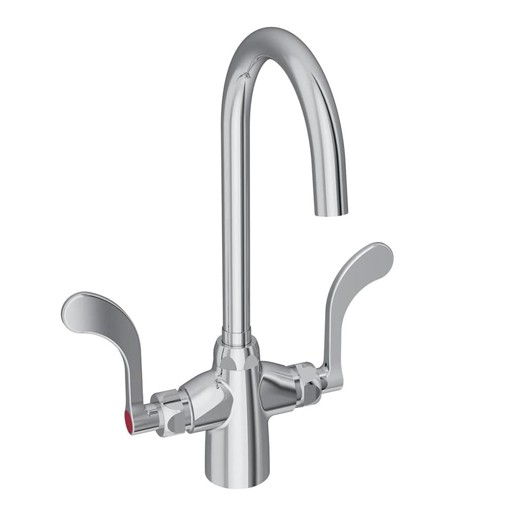 Elkay LK500GN05T4 Deck Mount Double Pantry Faucet w/ 5" Gooseneck Swing Spout & 4" Wrist Blade Handles