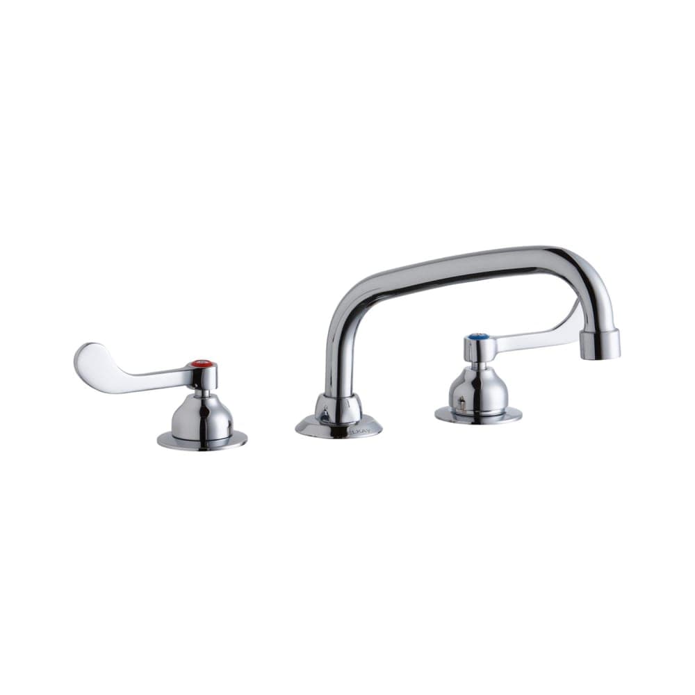 Elkay LK800AT08T4 Deck Mount Faucet w/ 8" Arch Tube Spout & 4" Wrist Blade Handles - 8" Centers