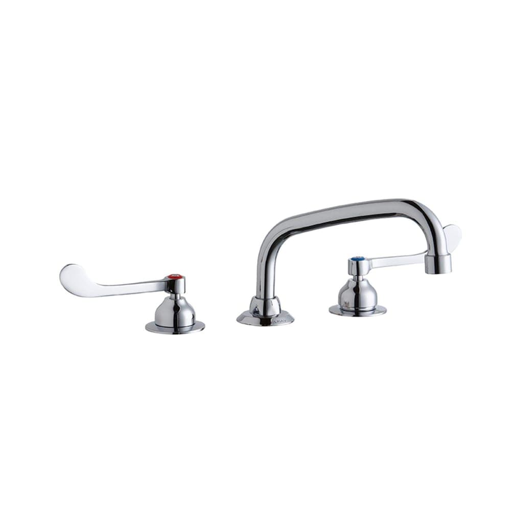 Elkay LK800AT08T6 Deck Mount Faucet w/ 8" Arch Tube Spout & 6" Wrist Blade Handles - 8" Centers