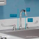 Elkay LK800GN04T6 Deck Mount Faucet w/ 4" Gooseneck Spout & 6" Wrist Blade Handles - 8" Centers thumbnail 3