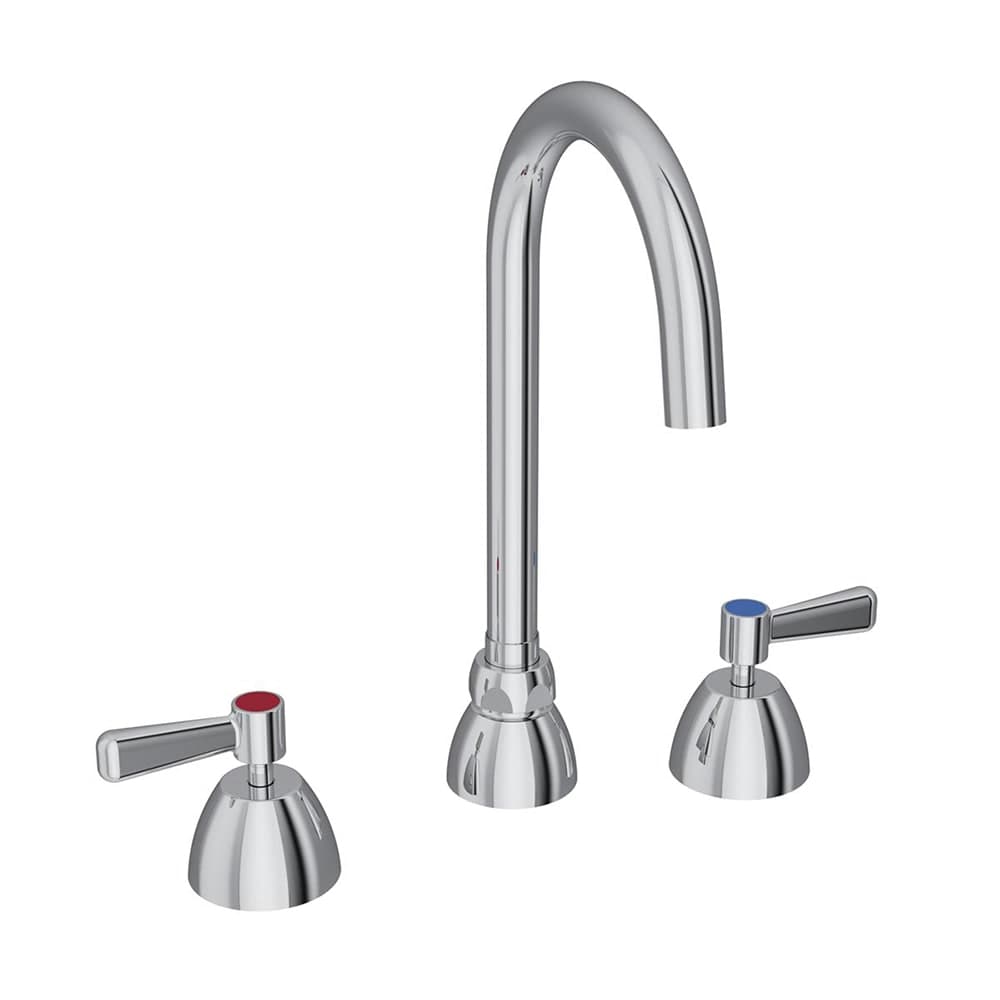 Elkay LK800GN05L2 Deck Mount Faucet w/ 5" Gooseneck Spout & 2" Wrist Blade Handles - 8" Centers