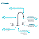 Elkay LK800GN05L2 Deck Mount Faucet w/ 5" Gooseneck Spout & 2" Wrist Blade Handles - 8" Centers thumbnail 4