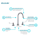 Elkay LK800GN05T4 Deck Mount Faucet w/ 5" Gooseneck Spout & 4" Wrist Blade Handles - 8" Centers thumbnail 4