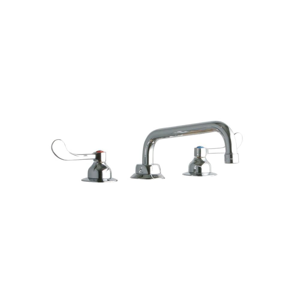 Elkay LK800TS08T4 Deck Mount Faucet w/ 8" Tube Spout & 4" Wrist Blade Handles - 8" Centers