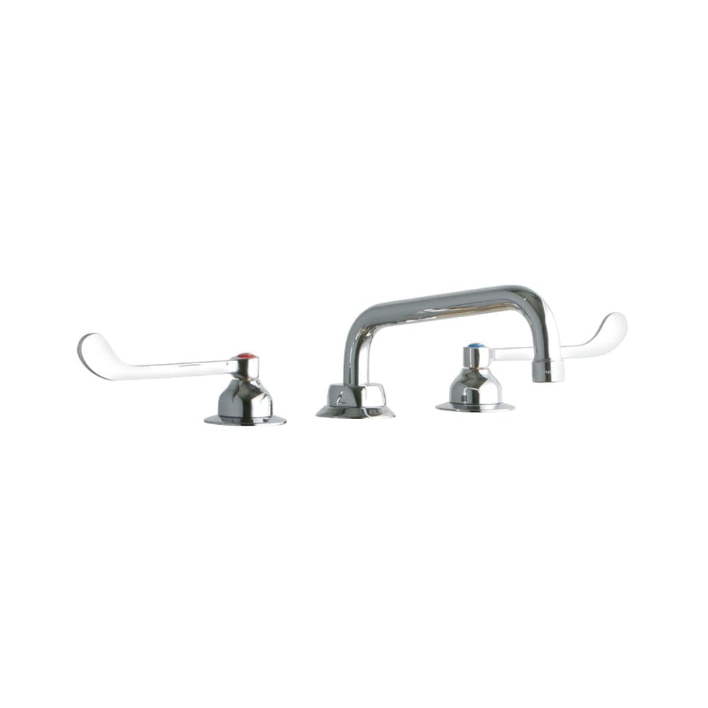 Elkay LK800TS08T6 Deck Mount Faucet w/ 8" Tube Spout & 6" Wrist Blade Handles - 8" Centers