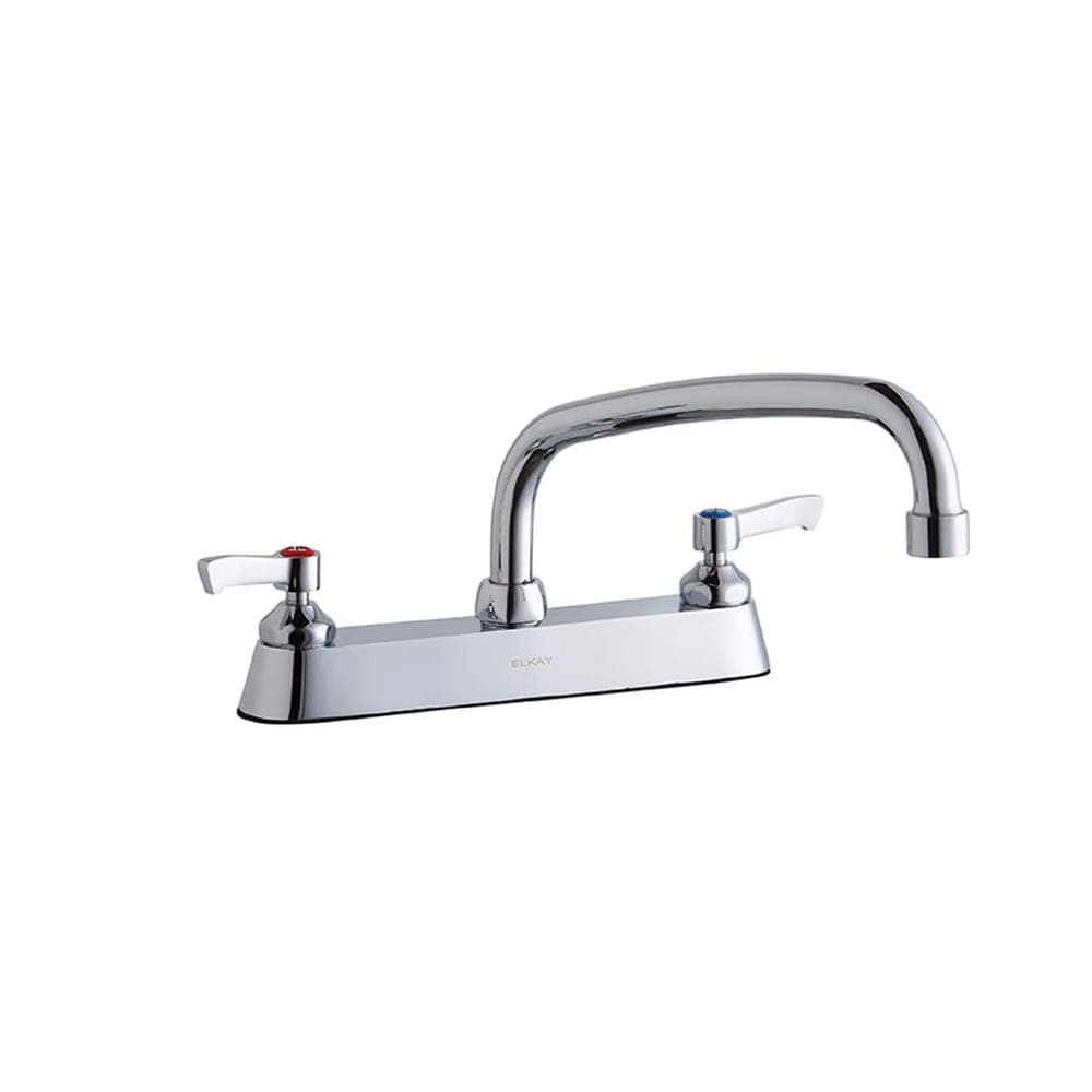 Elkay LK810AT10L2 Deck Mount Faucet w/ 10" Arch Tube Spout & 2" Lever Handles - 8" Centers