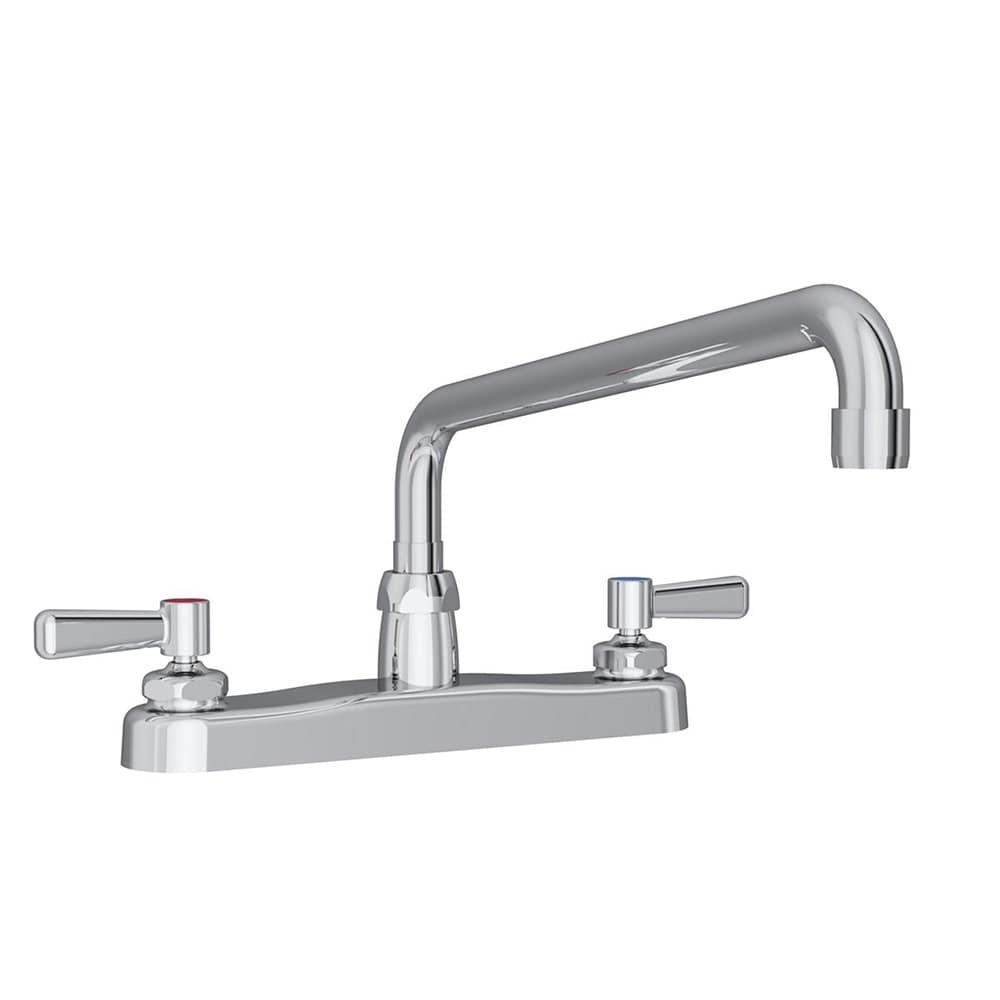 Elkay LK810AT12L2 Deck Mount Faucet w/ 12" Arch Tube Spout & 2" Lever Handles - 8" Centers