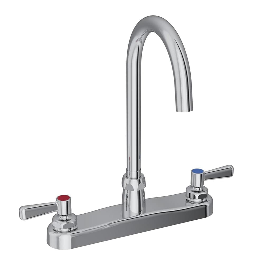 Elkay LK810GN05L2 Deck Mount Faucet w/ 5" Gooseneck Spout & 2" Lever Handles - 8" Centers