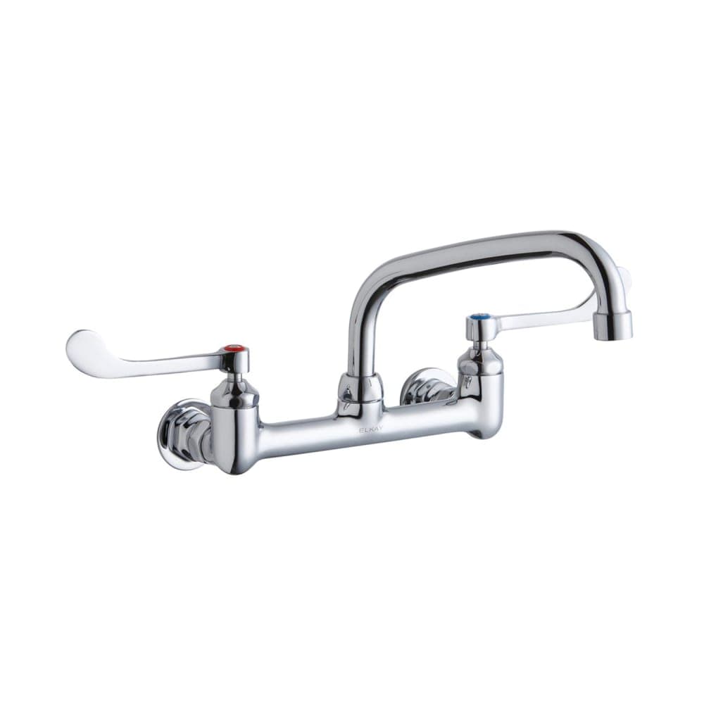 Elkay LK940AT08T6H Splash Mount Faucet w/ 8" Arched Swing Spout & 6" Wrist Blade Handles - 8" Centers