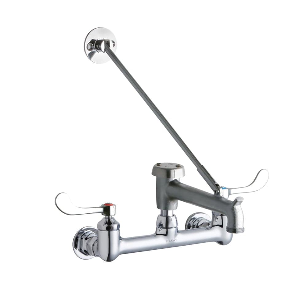 Elkay LK940BR07T4H Splash Mount Faucet w/ 7" Rough Bucket Hook Spout & 4" Wrist Blade Handles - 8" Centers