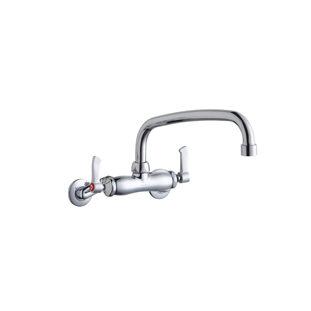 Elkay LK945AT10L2T Splash Mount Faucet w/ 10" Arched Swing Spout & 2" Lever Handles - 8" Centers