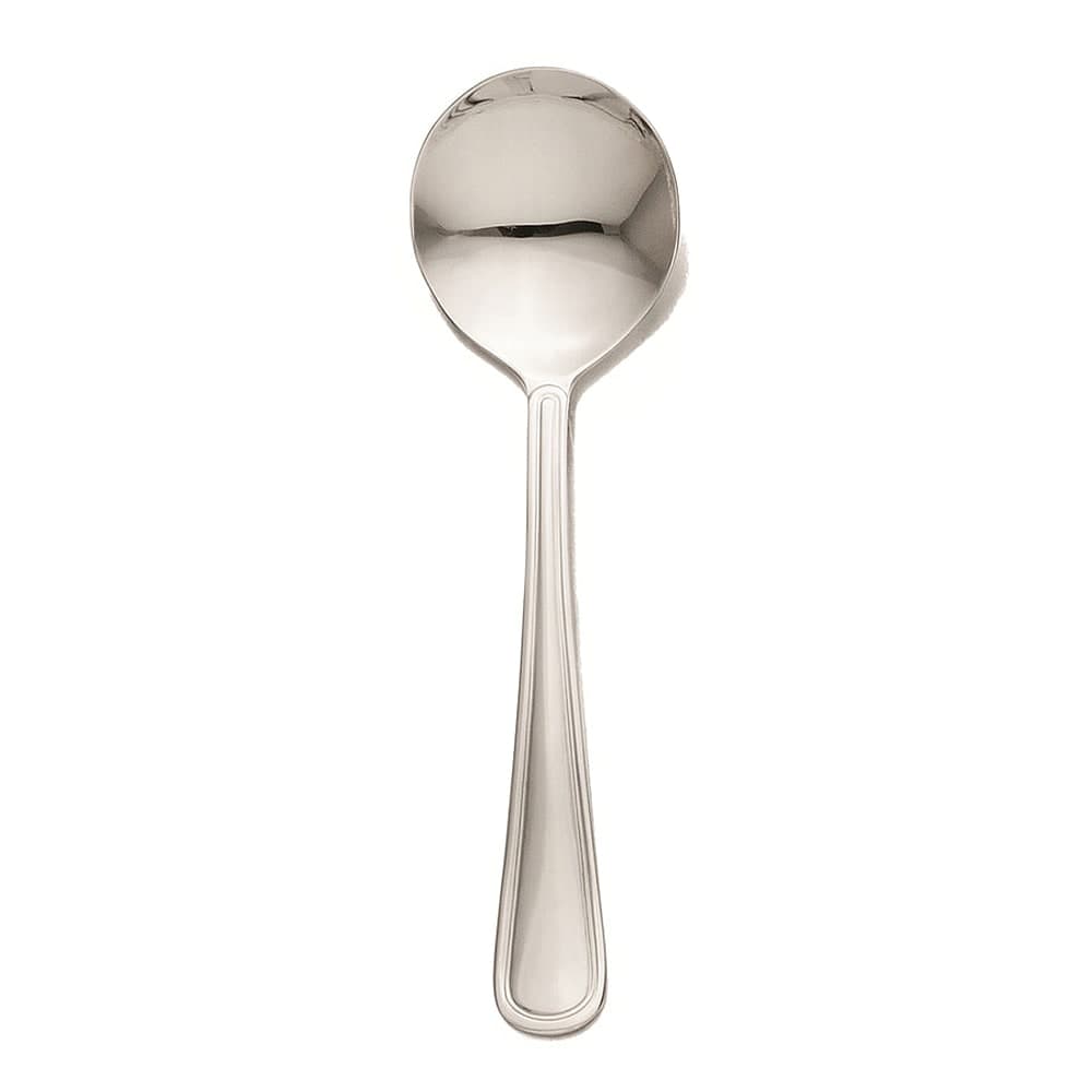 Libbey 139 004 6 5/8" Soup Spoon with 18/0 Stainless Grade, Classic Rim Pattern
