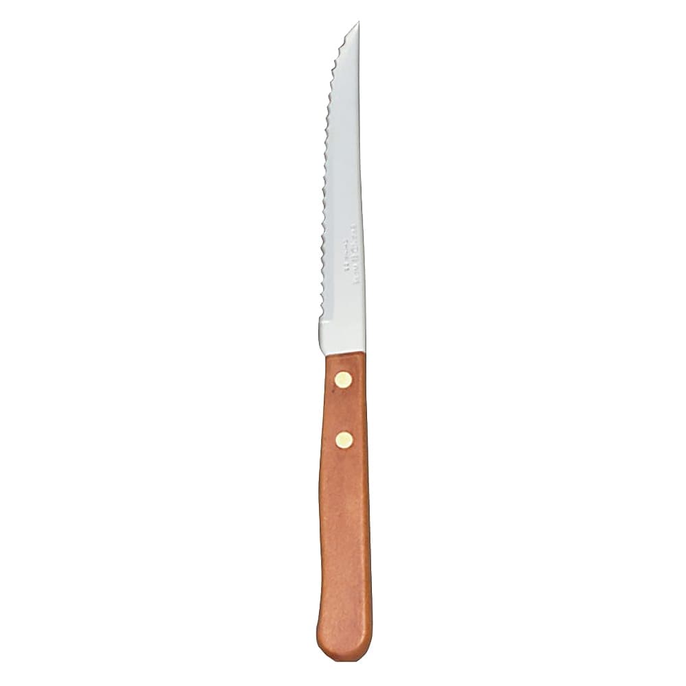 Libbey 200 1762 8 1/2" Steak Knife w/ Wooden Handle & Hollow Ground