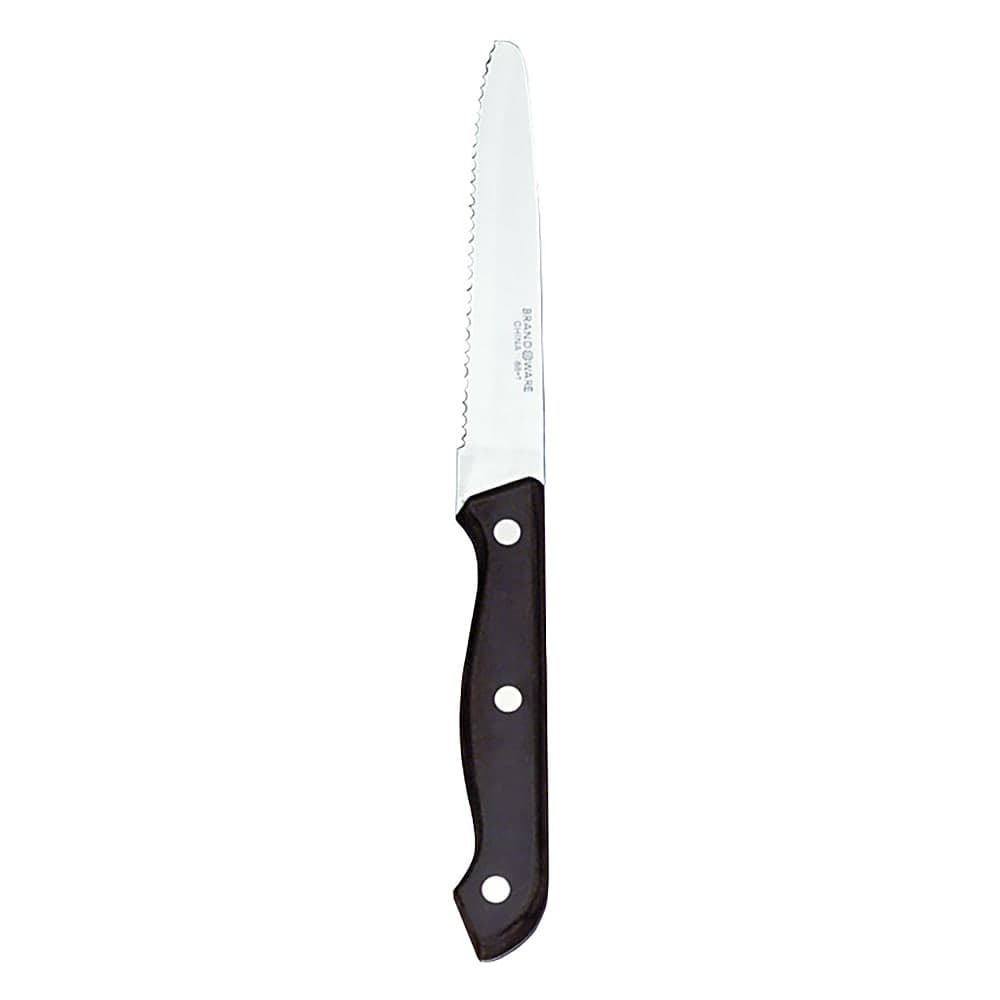 Libbey 201 2642 8 7/8" Steak Knife w/ Black Bakelite Handle & Pointed Tip