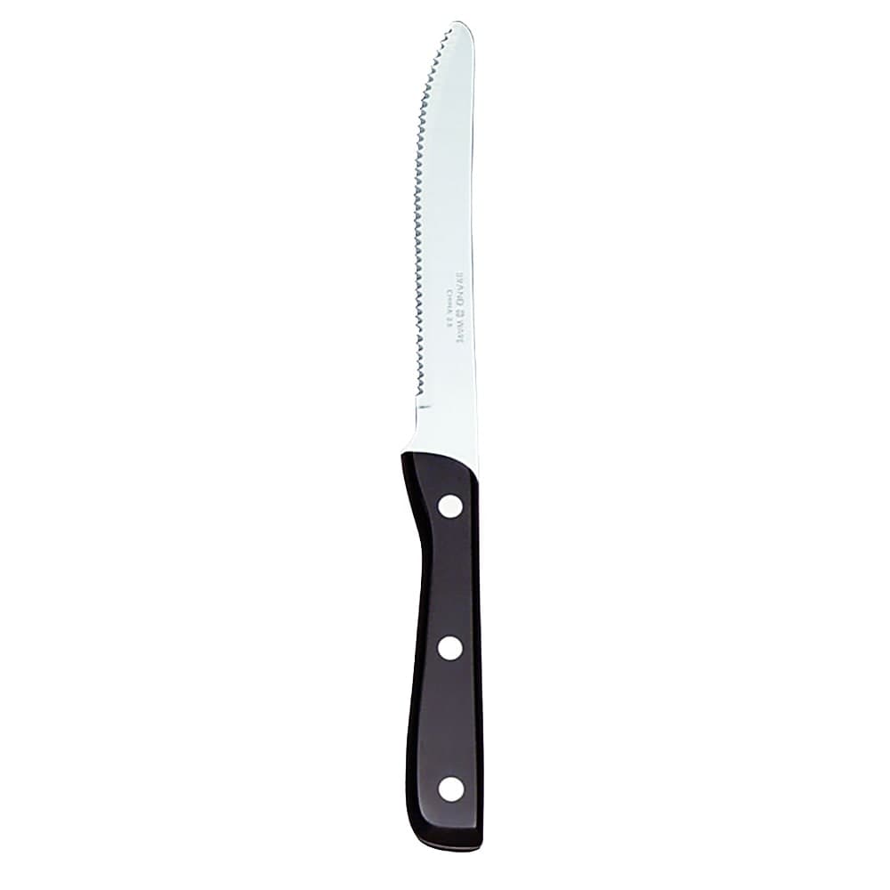 Libbey 201 2682 9 1/4" Steak Knife w/ Black Bakelite Handle & Round Tip