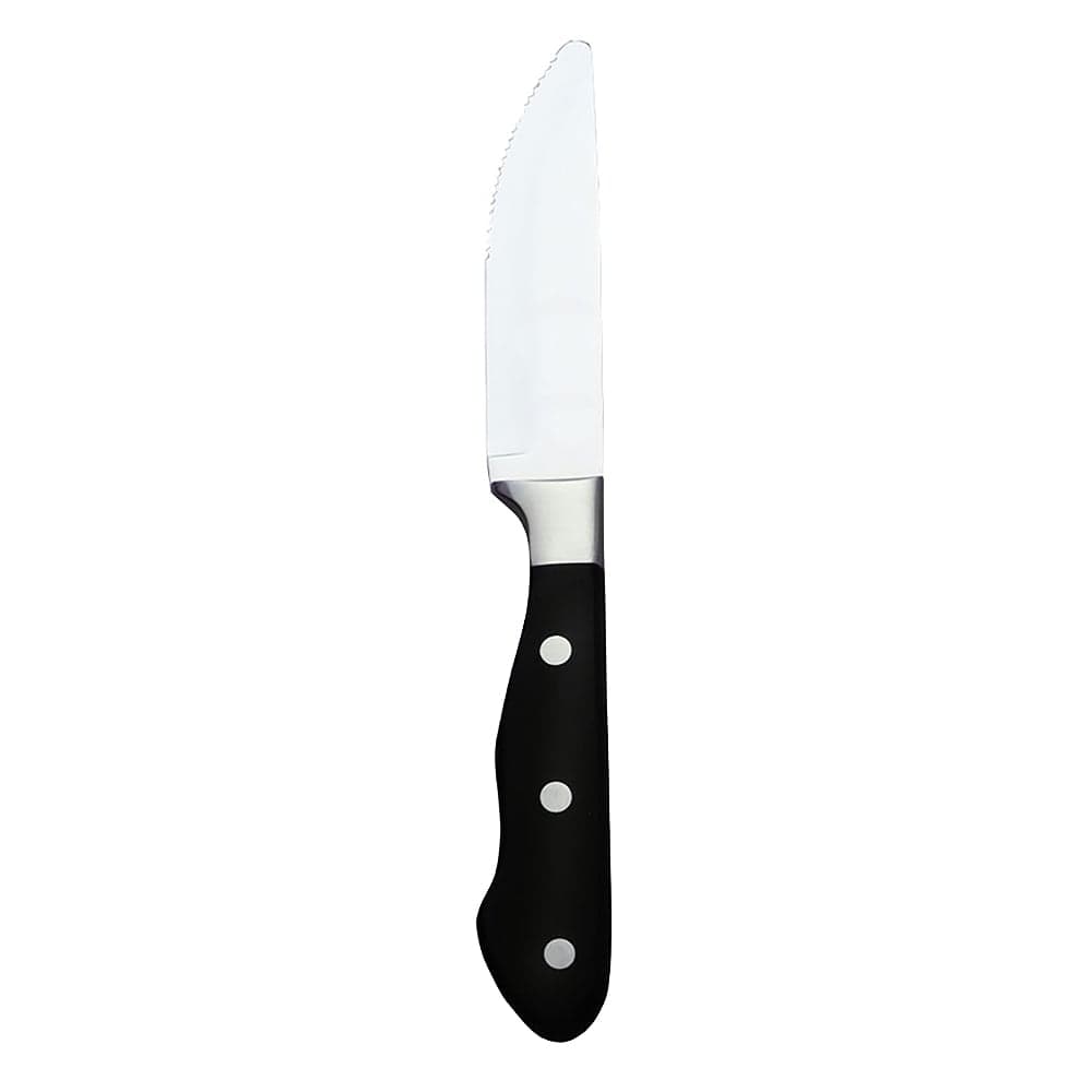 Libbey 201 2694 9 5/8" Steak Knife w/ Metal Tang & Plastic Handle, Black, Deluxe Chop House