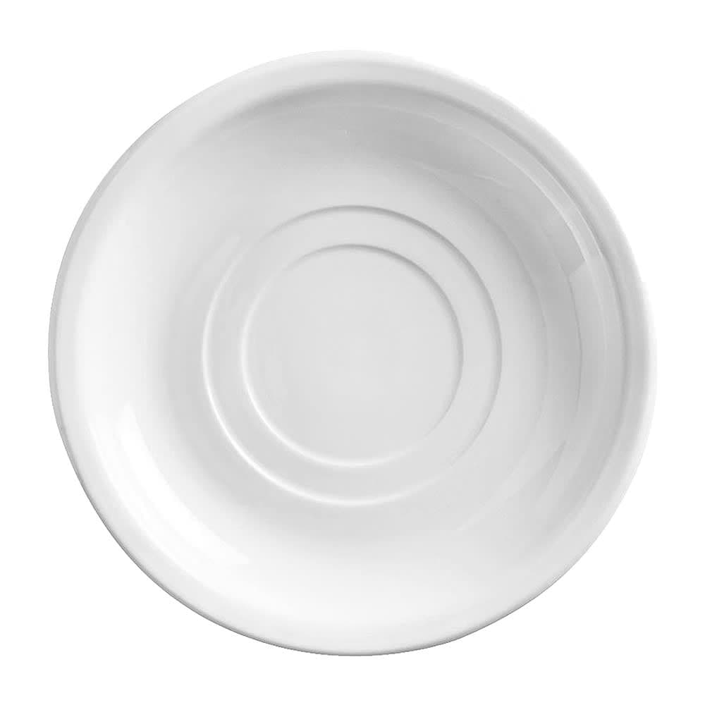 Libbey 840-215-005 5 1/2" Round Saucer - Double Well, Narrow Rim, Porcelain, Bright White, Porcelana