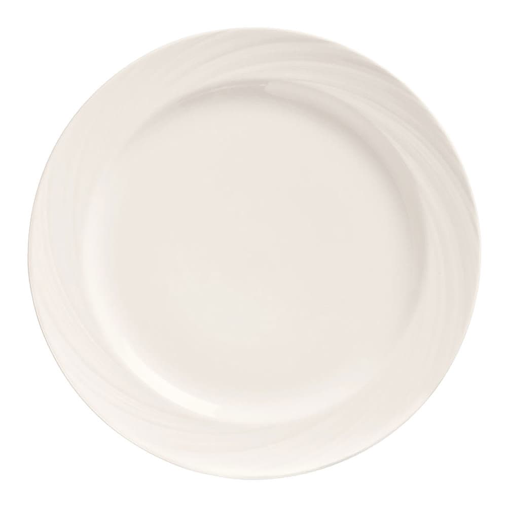 Libbey BO-1111 7" Round Basics Orbis Plate - Medium Rim, Porcelain, Bright White