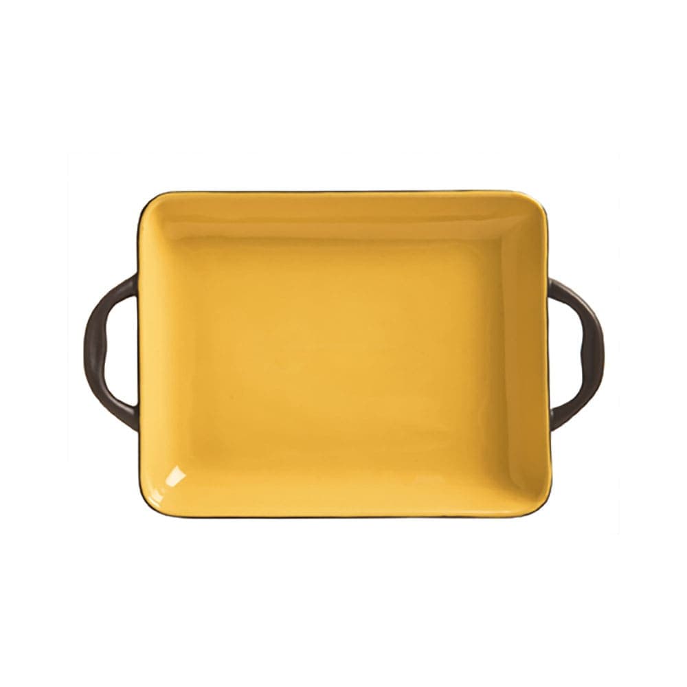 Libbey CBB-002 13 oz Coos Bay Rectangular Tray with Handles - Ceramic, Butter