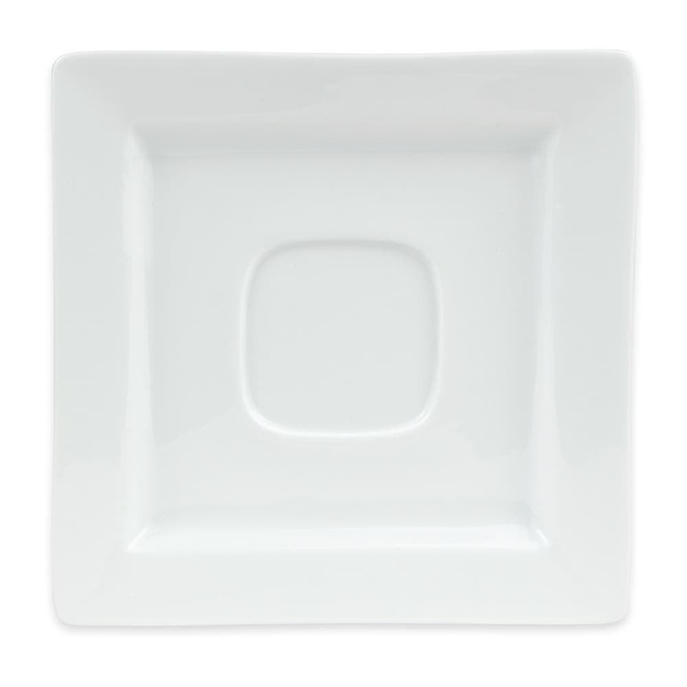 Libbey SL-2 5 7/8" Square Saucer - Well Ring, Porcelain, Slate