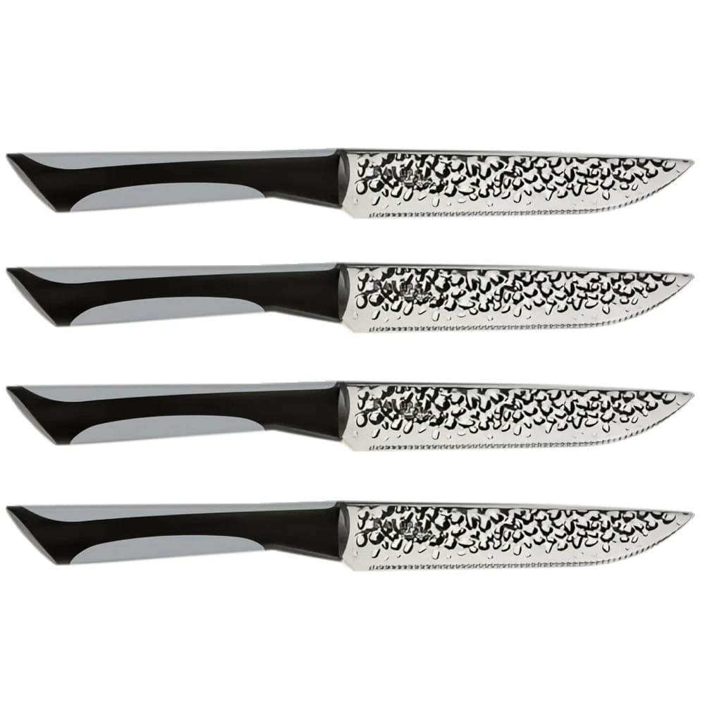 Shun 4 Piece Steak Knife Set w/ Black Soft-Grip Handles, Stainless Steel Blades (AB7075)