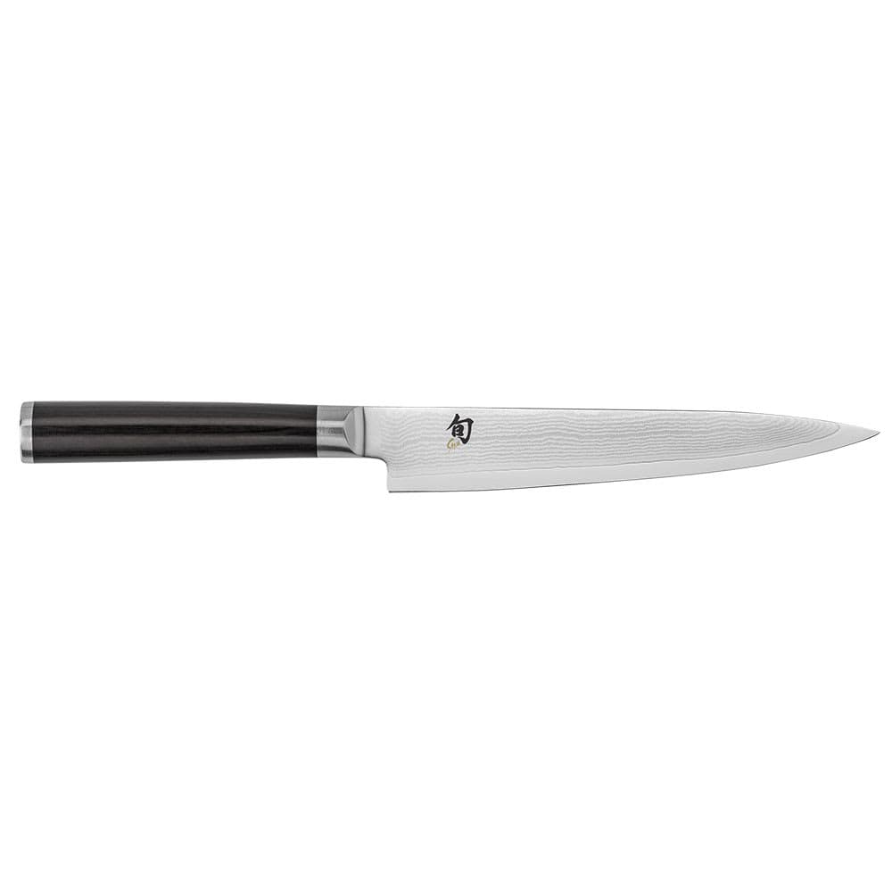 Shun Shun Classics Utility Knife, 6" Blade, D Shaped PakkaWood Handle (DM0701)