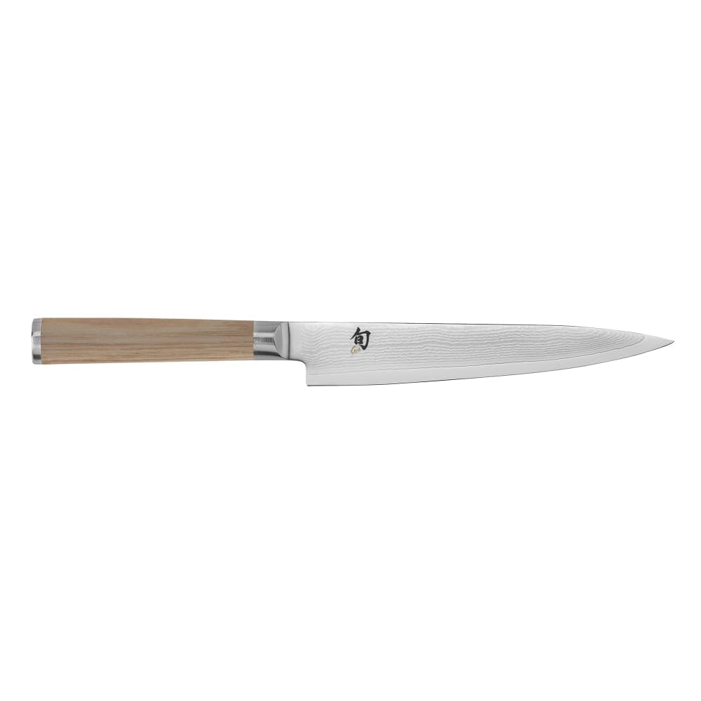 Shun 6" Utility Knife w/ Blonde Pakkawood Handle, Stainless Steel (DM0701W)