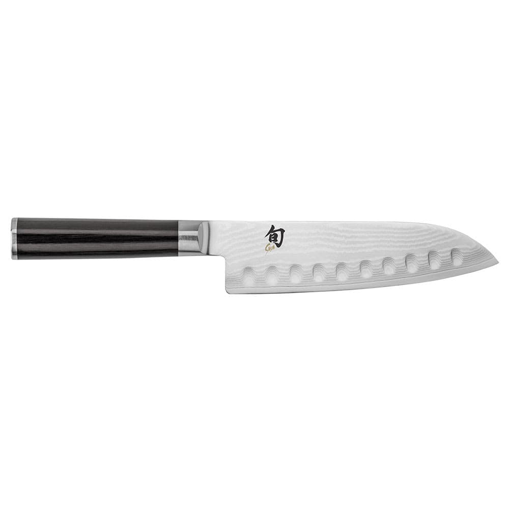 Shun Shun Classics Santoku Knife, 7" Blade, D Shaped Packwood Handle (DM0718)