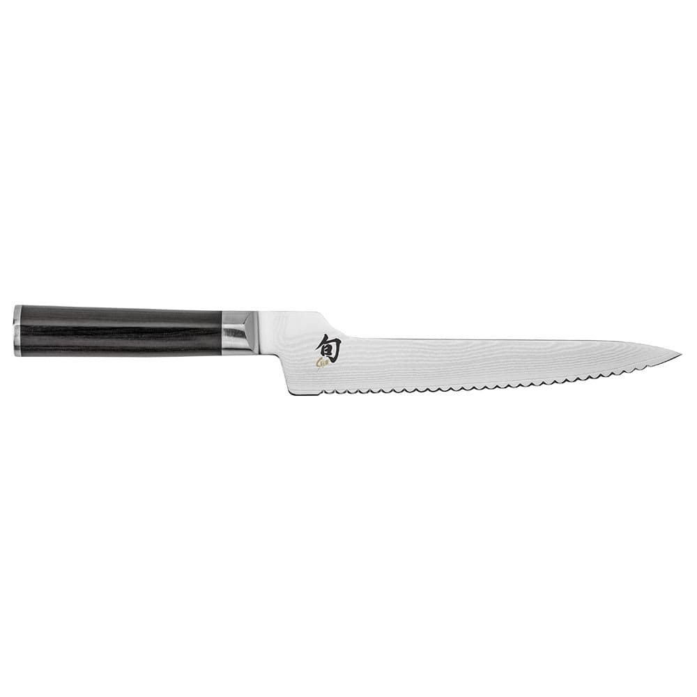 Shun Offset Bread Knife w/ 9" Blade & D Shaped PakkaWood Handle (DM0724)