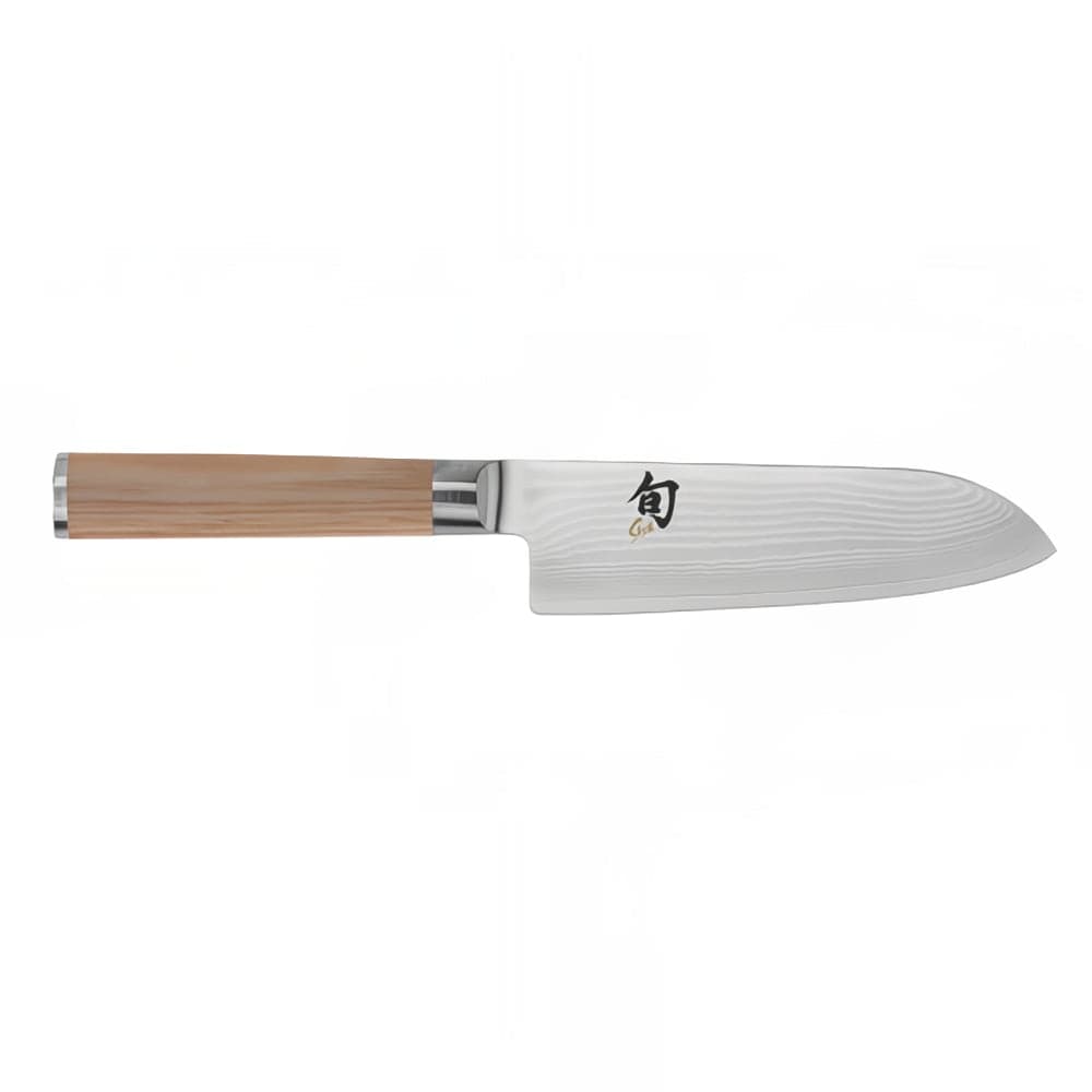 Shun 5 1/2" Santoku Knife w/ Blonde Pakkawood Handle, Stainless Steel (DM0727W)