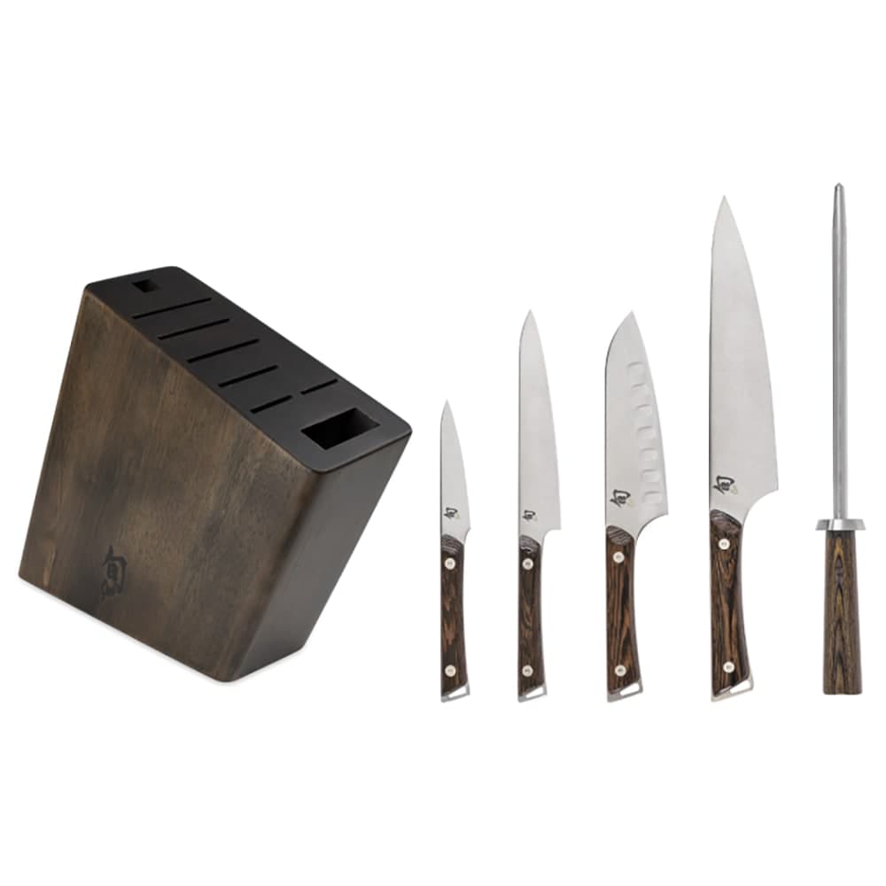 Shun 6 Piece Kanso Knife Set w/ Wooden Block (SWTS0600)