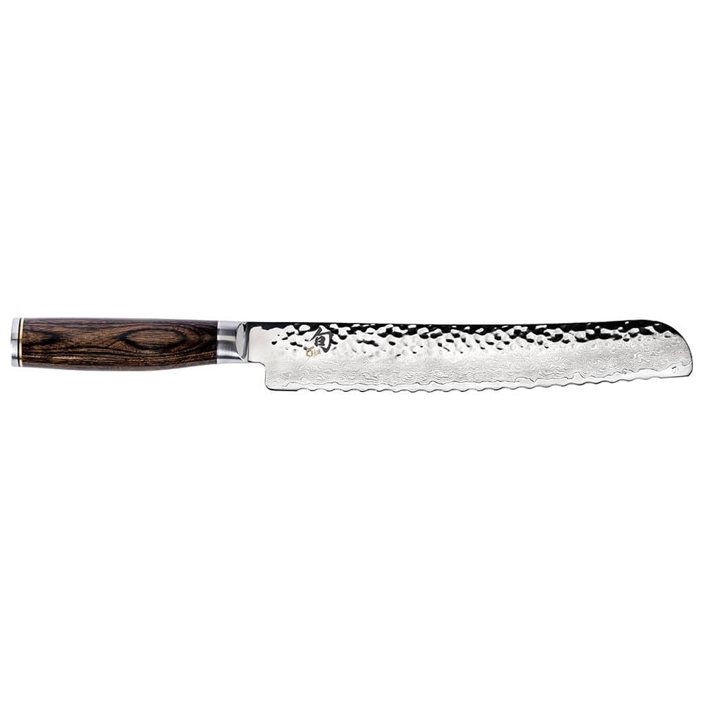 Shun Shun Premier Bread Knife, 9" Blade w/ Walnut PakkaWood Handles (TDM0705)