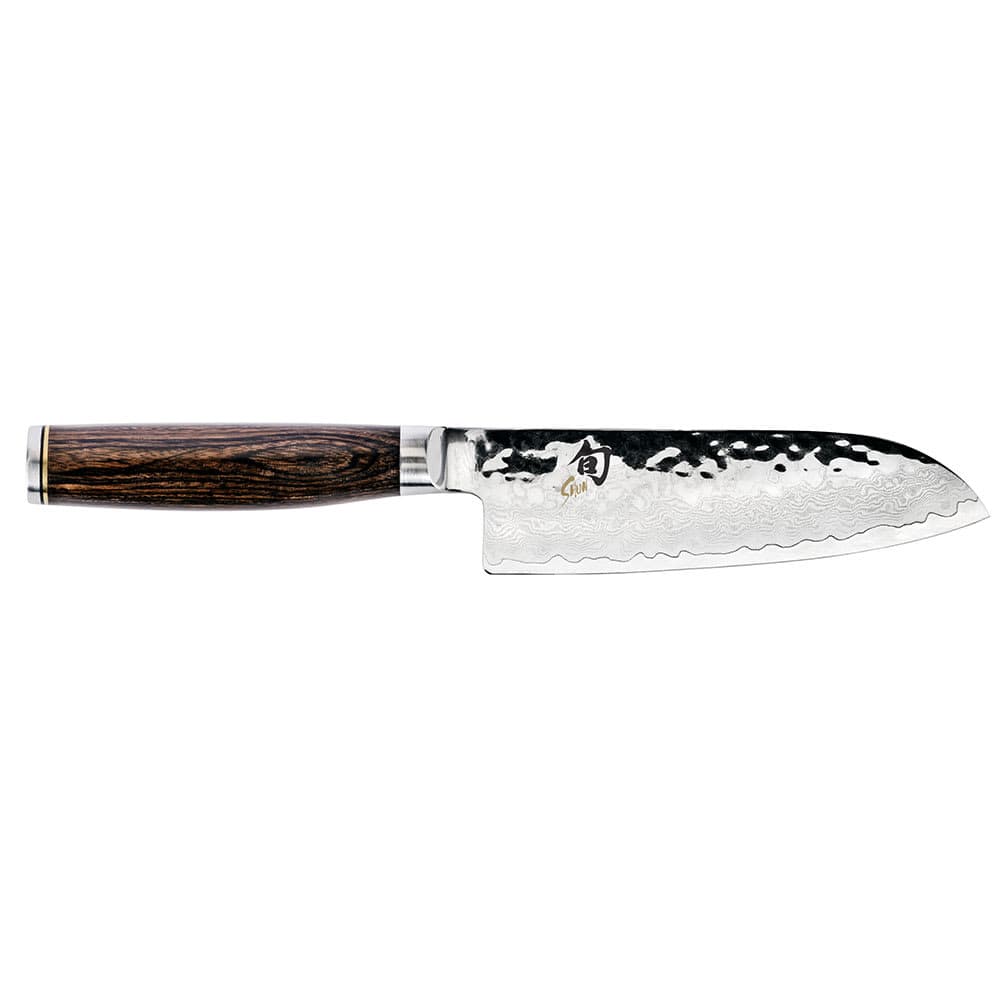 Shun Lite & Small Santoku Knife, 5 1/2" Hammered Blade w/ Walnut Handle (TDM0727)