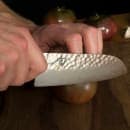 Shun Lite & Small Santoku Knife, 5 1/2" Hammered Blade w/ Walnut Handle (TDM0727) thumbnail 7