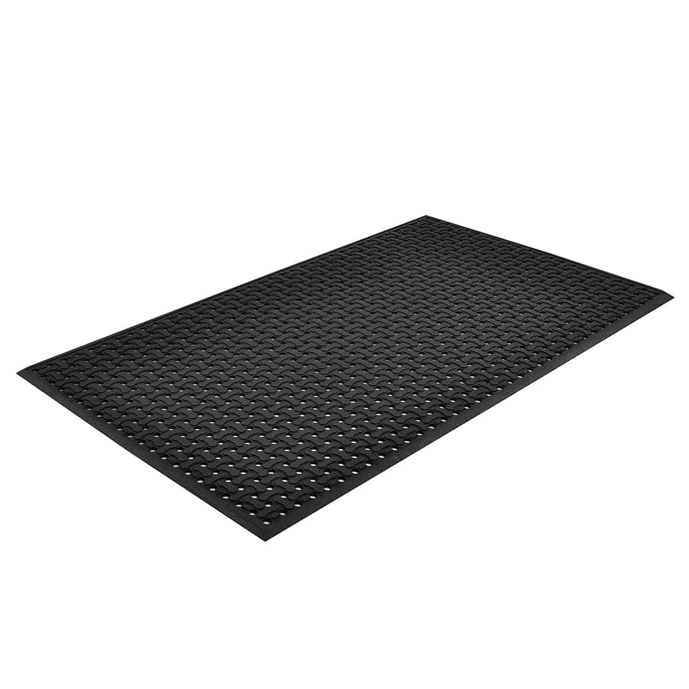 NoTrax T18S0035BL Superflow Reversible Grease Resistant Floor Mat, 3' x 5', 5/8" Thick, Black