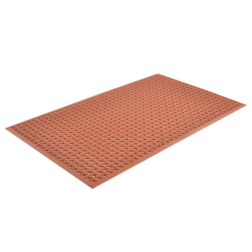 NoTrax T18S0035RD Superflow Reversible Grease Proof Floor Mat, 3' x 5', 5/8" Thick, Red